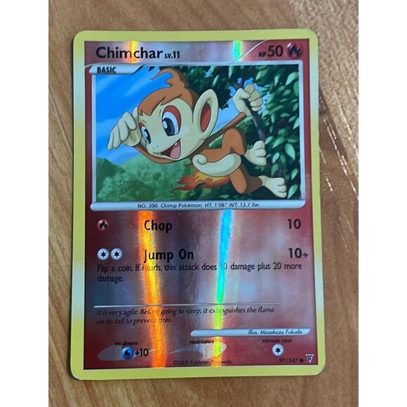Holographic Chimchar‎ Pokémon Card - Picture 1 of 2